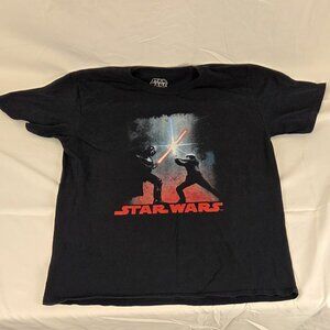 Licensed Star Wars Lightsaber Duel Graphic T-Shirt – Boys’ Size Large Black Tee